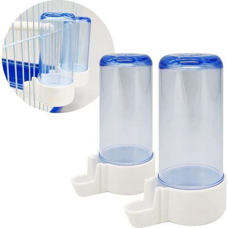 Lot de 2 Mangeoires Abreuvoir Plastique Pour Oiseaux Lapins Taille S 9,7cm Cage (1/5)