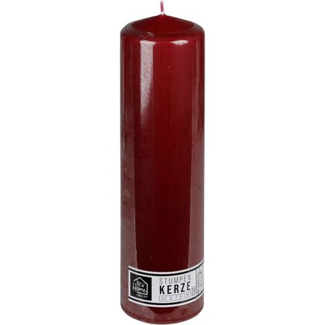 Kaminkerze bordeaux 30x7,8cm Adventskerze Altarkerze Kaminstumpe Laternenkerze (1/2)