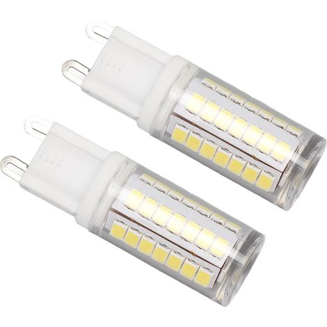 Lot de 2 ampoules LED G9 à culot bipolaire pour plafonnier/suspension d'intérieur, 3 W, 45 LED, 6000 K, 110 V (1/5)