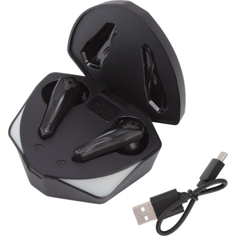 Écouteurs de jeu sans fil Bluetooth 5.1 avec boîtier de charge sans fil et affichage LED - Idéaux pour sport et travail (1/5)