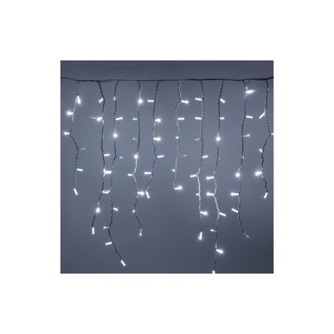 Luccika stalattiti tenda a pioggia 5 metri con 380 luci di Natale a Maxi Led Bianco Ghiaccio con flash Bianco Ghiaccio per esterno e interno Bianco Freddo 5x1 metri - 380 Maxiled (1/5)