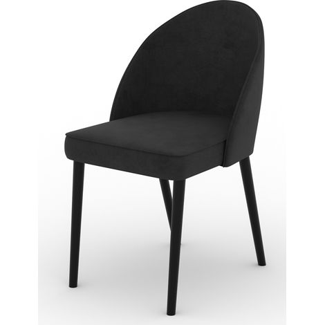 Chaise moderne en bois noir de hêtre et tissu au choix Luna-Tissu 27118 (1/5)