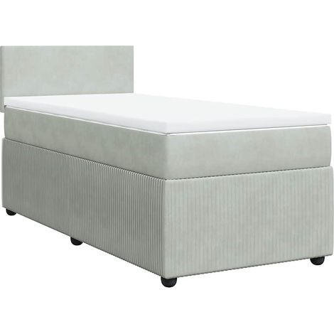 Maison Exclusive - Giroletto a Molle con Materasso Grigio Chiaro 90x200 cm Velluto