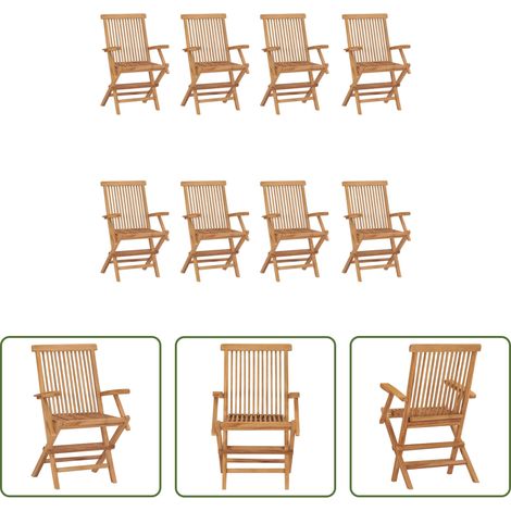 Klappbare Gartenstühle - Klappbare Gartenstühle 8 Stk. Massivholz Teak (1/5)
