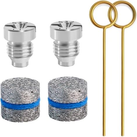 Lot de 2 buses de canon à mousse à orifice de 1,1 mm et kit de filtre à mailles pour canon à mousse, 3000 psi, avec outil de nettoyage d'orifice (1/5)