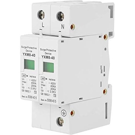 220V 40KA 2P Parafoudre Protecteur de Surtension Domestique Voltage Arrester Device Dispositif de Contre les Surtensions (1/5)