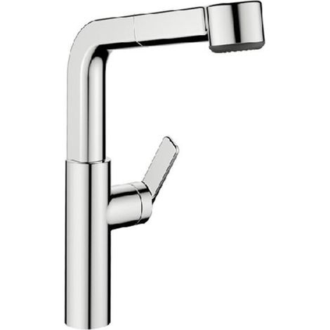 KWC Küchenarmatur Domo 7 mit herausziehbarer Schlauchbrause chrom (1/2)