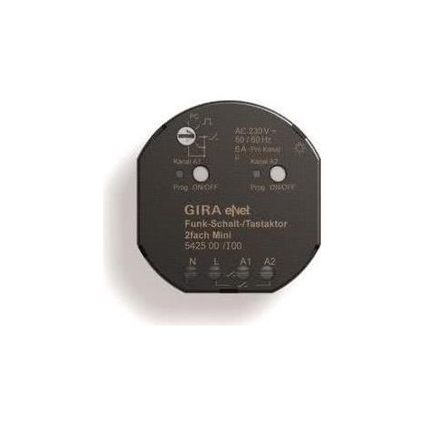 Gira Actuador de conmutación/pulsador por radio 2f Mini Gira eNet [542500], 5425 00