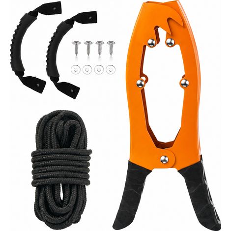 Pinza d'ancoraggio kayak inox 220 mm arancione con manico (1/5)