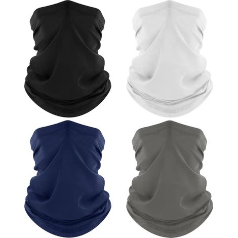 4 Pièces Cache-Cou, Tour de Cou Respirant Anti-UV Séchage Rapide, Bandana Multifonction pour Moto, Cyclisme, Homme et Femme (1/5)