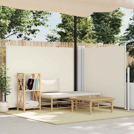 Toldo lateral retráctil color crema 140x1000 cm vidaXL