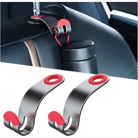 Deux crochets de rangement pour voiture, crochets pour siège auto, crochets de rangement pour voiture, crochets pour dossier de siège, crochets pour appuie-tête, crochets pour appuie-tête de siège arr (1/5)
