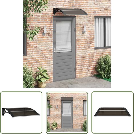 The Living Store Türvordach Schwarz 80x75 cm Polycarbonat - Türvordach - Markise - Hausüberdachung - Wetterschutz - Carport (1/5)
