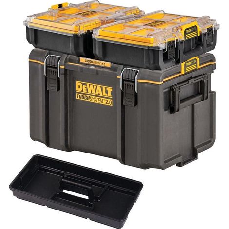 Dewalt Tough System 2.0 DS400 Stackable Toolbox Case 2x 1/2 Width Deep Organiser (1/4)