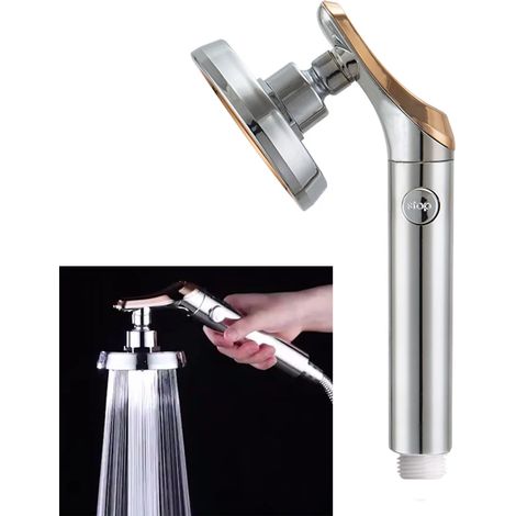 EASYCOMFORT Grande pomme de bain et douche avec bouton, cascade haute pression Portable pour accessoires de salle de bains (1/5)