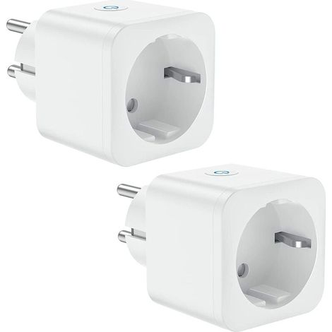 Prise de connexion WiFi, prise intelligente 16A 3300W, compatible avec Alexa Google Home, avec commande vocale et télécommande, prise de minuterie avec fonction minuterie (2 Pack) (1/5)