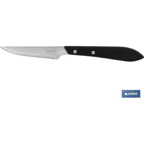 Pack 3 Cuchillo Chuletero Microdentado Hoja 10cm Modelo Gulash Negro