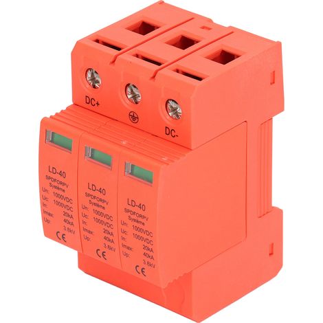Parafoudre triphasé pour photovoltaïque, 20 à 40 kA, 1000 V CC. (1/5)