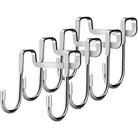Cintre double en forme de S, crochet métallique pour rangement de cuisine, salle de bain et placards. (1/4)