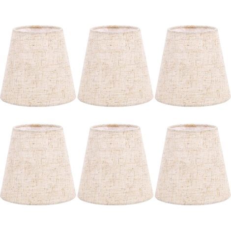 Set of 6 Clip-on Metal Fabric Lampshades 14cm for Chandelier, Wall Lamp, Table Lamp, Living Room (1/5)