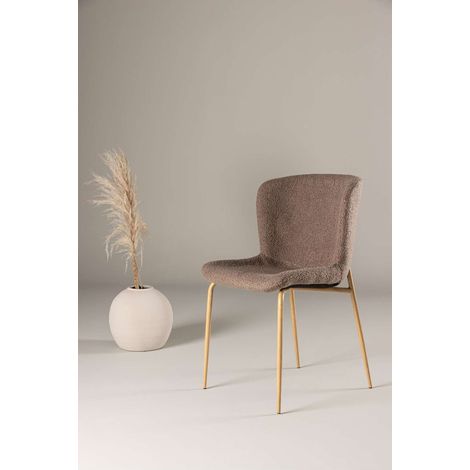 Modesto chaise de salle à manger teddy marron. (1/5)