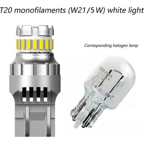 Ampoule LED T20 7440 W21w Canbus pour feu de recul, feu stop et clignotants, 6500K. (1/4)