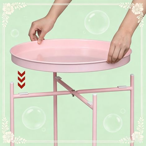 Table de chevet ronde, table d'appoint avec rangement, table basse élégante en bois, support pour plantes (fourni uniquement avec la table basse) (1/5)