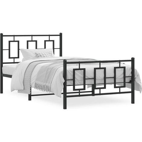 Maison Exclusive - Giroletto con Testiera e Pediera Metallo Nero 100x200 cm (1/5)