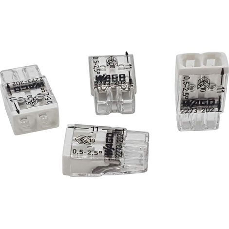 Kompakte Klemmenblöcke – 50er-Pack – Transparentes Polycarbonat – Steckverbindung 24 A – Allgemeine Elektroinstallation – 0,5 bis 2,5 mm² (1/5)