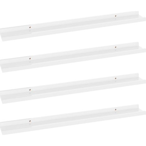Étagères murales 4 pcs，Étagère flottante Blanc brillant 80x9x3 cm CFW92309 (1/5)