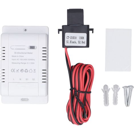 Surveillance de Consommation Électrique WiFi en Temps Réel avec Pince 150A AC100‑240V - Moniteur d'Énergie Intelligent (1/5)