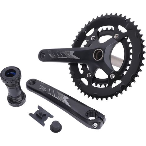 Fahrradkurbelgarnitur mit 50 bis 34 Zähnen an den Kettenblättern, aus hohler Aluminiumlegierung, integrierte Kurbeln für 9- bis 12-Gang-Fahrräder. (1/5)