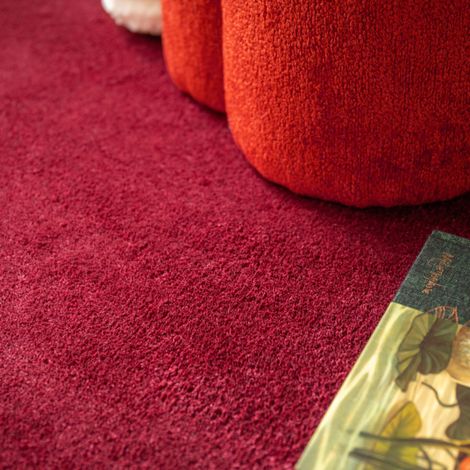Moquette douce Pulse - Rouge grenat - Rouleau de 4m x 10m