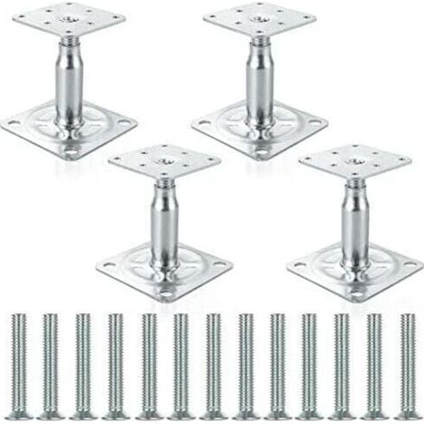 100–150 mm verstellbare verzinkte Säulenhalterung, robuste Konstruktions-Dachstütze – 4er-Pack (1/2)