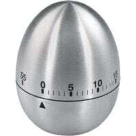 Egg timer (with timer function, hourglass, stainless steel) Silver (1/4)