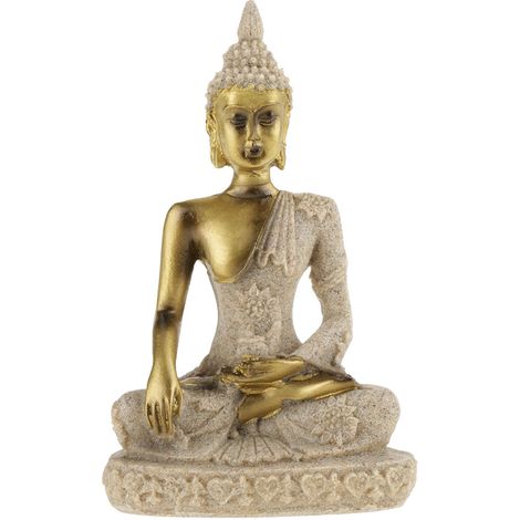 Bouddha statuette 11x6.5x3.8cm sculpture en grès sculptée à la main figurine artisanale décoration intérieure (1/5)