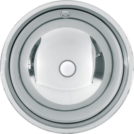 KWC AR Rundbecken, RONDO, Edelstahl,  456x165 mm, Überlauf, seidenmatt