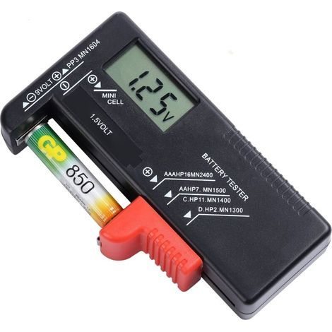 Digitaler Batterietester für AA-, AAA-, C-, D-, PP3-, 9V-, 1,5V- und Knopfzellenbatterien – Funktioniert ohne Batterien (1/5)