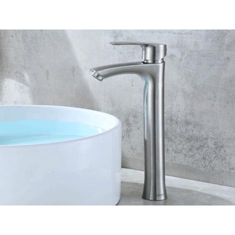 Robinet de lavabo acier inoxydable – Hauteur 25 cm – Modèle 8527 – Design épuré (1/2)