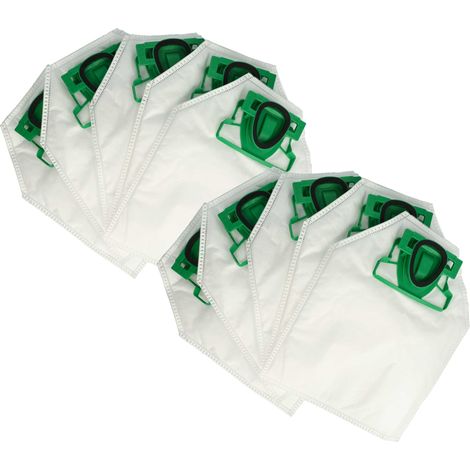 vhbw 10x sacchetto compatibile con Vorwerk folletto FP200, VVK200 aspirapolvere - microfibra, 31cm x 26cm Bianco