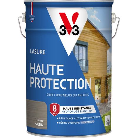 Lasure Haute Protection Biosourcée V33 poivre Satin - 5L