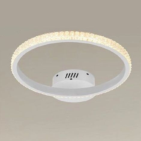 TrAdE Shop Traesio - Plafoniera Led 24w Cerchio Effetto Cristallo Bianco Luce Fredda Calda Naturale 31715 - (1/3)