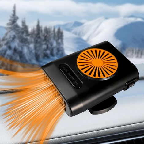 Aquecedor de Carro Portátil 200W 12V,2 em 1 Aquecedor e Ventilador,Descongelamento e Desembaçamento Rápido,Giratório 360° para Para-brisa (1/5)