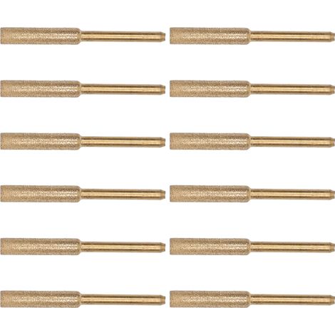 Set mit 12 Schleifköpfen, 3-mm-Schaft, 4,8-mm-Schleifscheibe zum Schärfen von Kettensägen, verschleißfester Schleifstein (1/5)