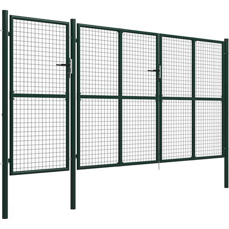 Maison Exclusive - Puerta de jardín de acero 400 x 150 cm verde (1/5)