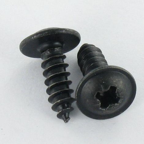 Vis tôle Poelier tête ronde large Tête ronde large Pozi 3.5X38 Acier zingué noir-100 pièces (1/3)