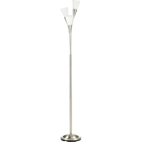 3-Light Upright Floor Lamps for Living Room, Modern Standing Lamp for Bedroom with Steel Base, Bulb not Included, Silver (1/5)