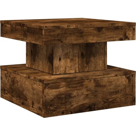 Mesa de centro con luces LED roble ahumado 50x50x40 cm vidaXL