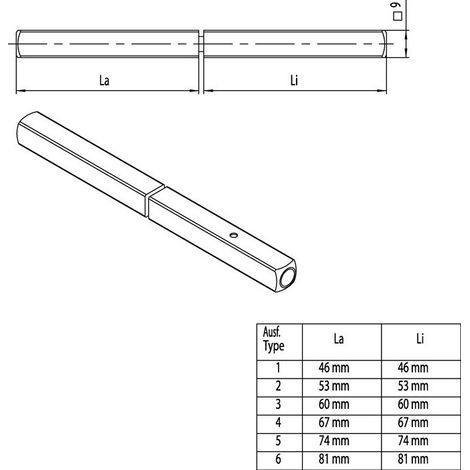 Serrure de sortie de secours – Stylo de panique 120 FS – Système de barre anti panique – Carré de 9 mm pour portes conformes DIN EN 179 – Ogro