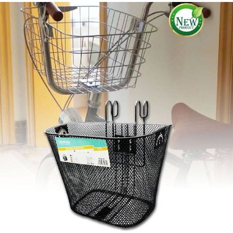 TRADE SHOP - Cestino Portapacchi Shopping Anteriore Manubrio Per Bicicletta Bici Nero Zx-9931 - (1/3)